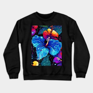 Colorful hibiscus pattern Crewneck Sweatshirt